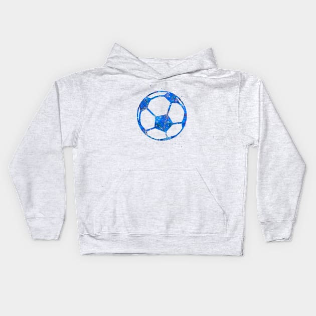 Soccer Ball Blue Art Kids Hoodie by Yahya Art